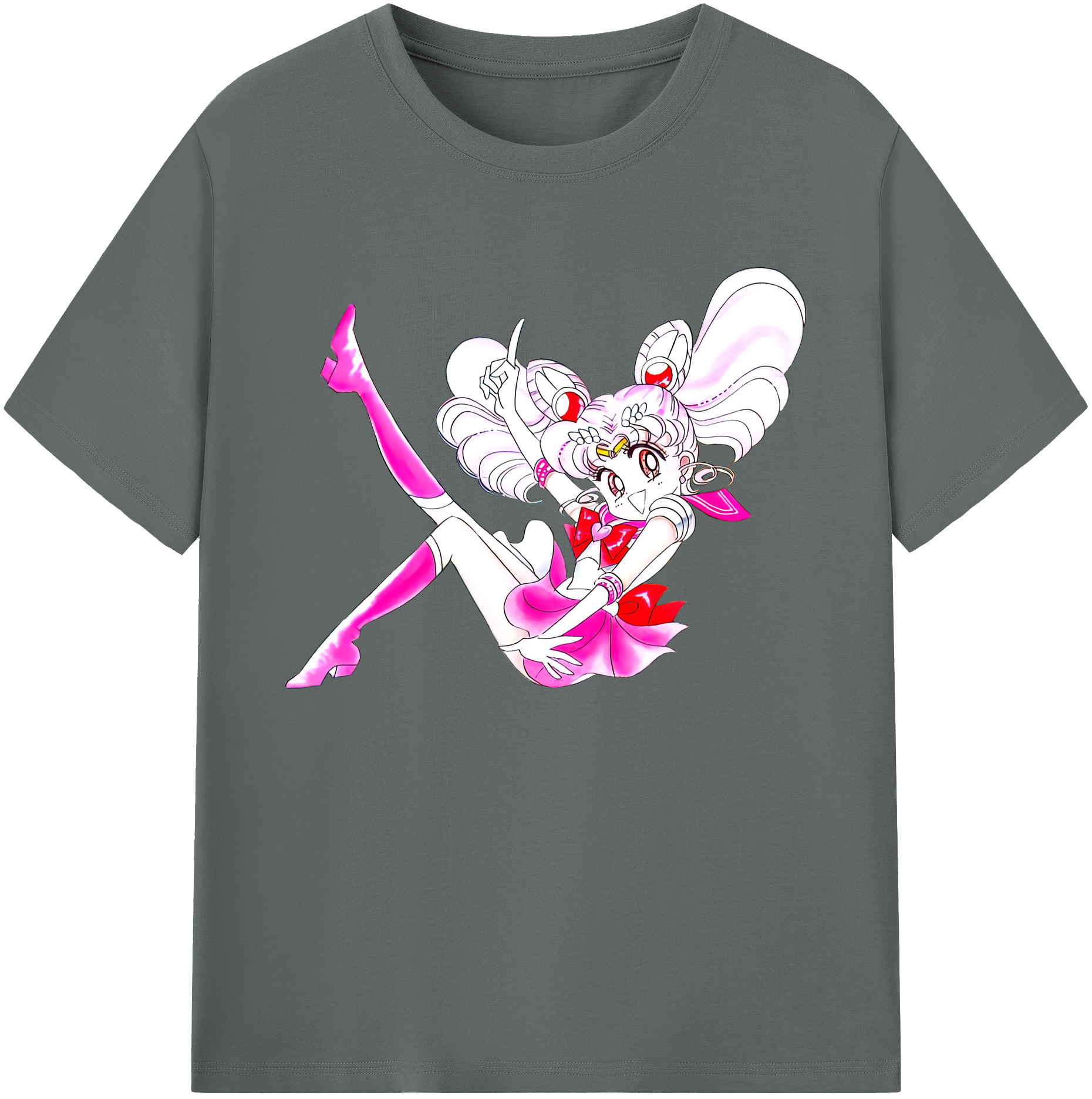 （画像用） 美少女戦士セーラームーン ちびうさ Sailor Moon Chibiusa Tsukino Usagi Small Lady Serenity 綿100％ メンズ半袖Tシャツ｜肌触りやわらか＆通気性